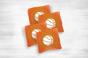Corn hole bags White Basketball design