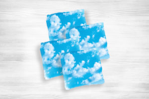 Corn hole bags Clouds design