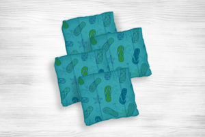 Corn hole bags flip flops design