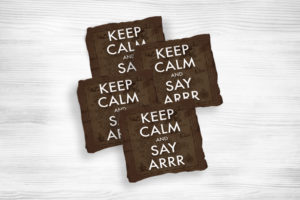 Corn hole bags keep calm design