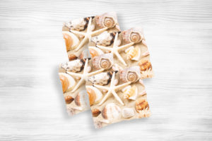 Corn hole bags shells design