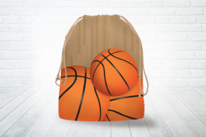 Corn hole bag tote basketball design