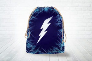 Corn hole bag tote bolts design