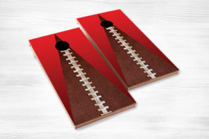 corn hole foot ball red